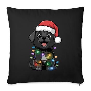 Schipperke Noël Lumières Noël Chiens Cadeaux - Housse de coussin décorative 45 x 45 cm - noir - Devant