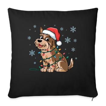 Welsh Terrier Christmas Lights Xmas Dogs Gifts - Sofakissenbezug 45 x 45 cm - Schwarz - Vorne