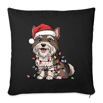 Tibetan Terrier Christmas Lights Xmas Dogs Gifts - Sofakissenbezug 45 x 45 cm - Schwarz - Vorne