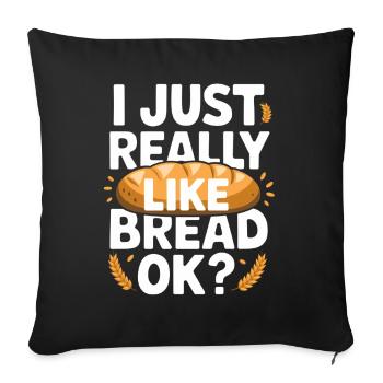 J’aime vraiment le pain Funny Bakery Gifts Men - Housse de coussin décorative 45 x 45 cm - noir - Devant