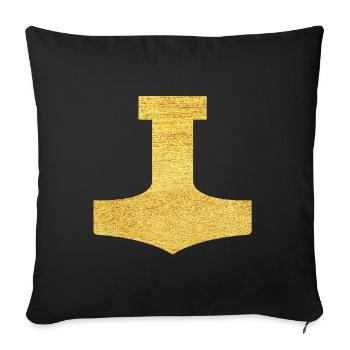 Mjölnir Protective Symbol Mjolnir Thor's Hammer - Sofa pillowcase 17,3'' x 17,3'' (45 x 45 cm) - black - Front