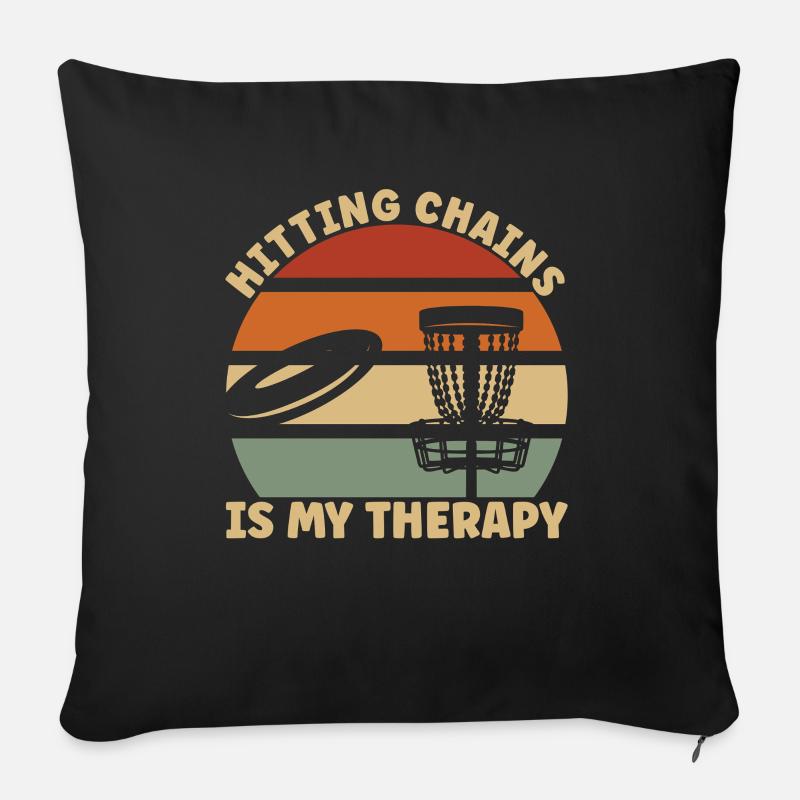 Disc Golf Chains - Sofa pillowcase 17,3'' x 17,3'' (45 x 45 cm) - black