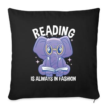 Reading In Fashion - Sofa pillowcase 17,3'' x 17,3'' (45 x 45 cm) - black - Front