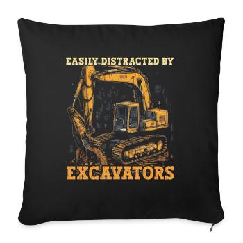 Distrait par Bagger - Housse de coussin décorative 45 x 45 cm - noir - Devant