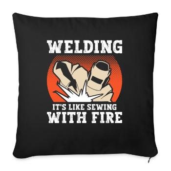 Welding With Fire - Sofa pillowcase 17,3'' x 17,3'' (45 x 45 cm) - black - Front
