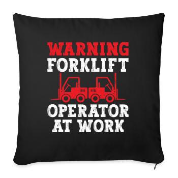 Forklift At Work - Sofa pillowcase 17,3'' x 17,3'' (45 x 45 cm) - black - Front