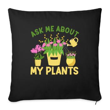 Plants Garden - Sofa pillowcase 17,3'' x 17,3'' (45 x 45 cm) - black - Front