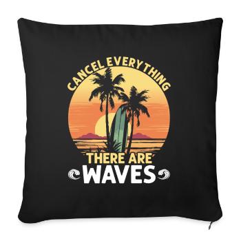 Surfing Waves - Sofa pillowcase 17,3'' x 17,3'' (45 x 45 cm) - black - Front