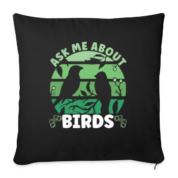 Bird Ornithologist - Sofa pillowcase 17,3'' x 17,3'' (45 x 45 cm) - black - Front