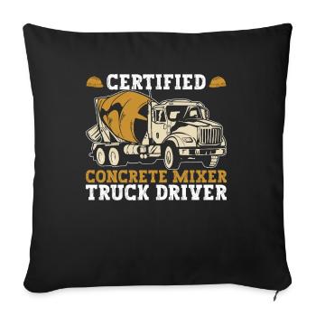 Concrete mixer - Sofa pillowcase 17,3'' x 17,3'' (45 x 45 cm) - black - Front