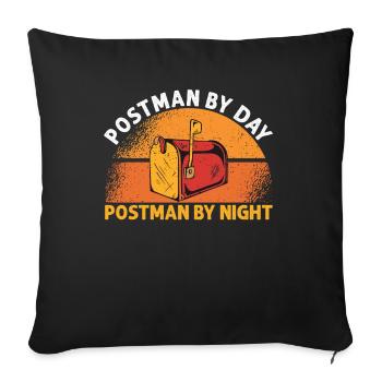 Postman By Day - Sofa pillowcase 17,3'' x 17,3'' (45 x 45 cm) - black - Front