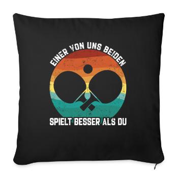 Tischtennis - Sofakissenbezug 45 x 45 cm - Schwarz - Vorne