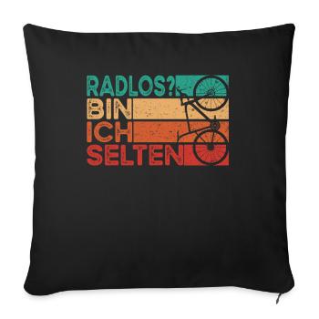 Wheelless cyclist - Sofa pillowcase 17,3'' x 17,3'' (45 x 45 cm) - black - Front