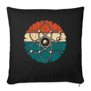 Retro Atom Art Biology Physics Chemistry Science - Sofakissenbezug 45 x 45 cm - Schwarz - Vorne