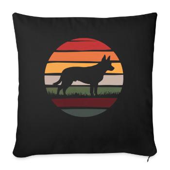 Retro Australian Cattle Dog Blue Heeler Gifts - Sofa pillowcase 17,3'' x 17,3'' (45 x 45 cm) - black - Front