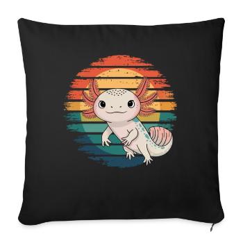 Retro Axolotl Vintage Sunset Axolotl Gifts Kids - Sofa pillowcase 17,3'' x 17,3'' (45 x 45 cm) - black - Front