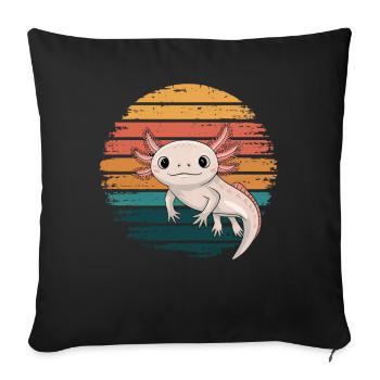 Retro Axolotl Vintage Sunset Axolotl Gifts Kids - Sofa pillowcase 17,3'' x 17,3'' (45 x 45 cm) - black - Front