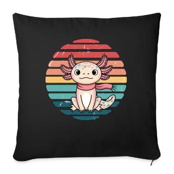 Retro Axolotl Vintage Sunset Axolotl Gifts Kids - Sofa pillowcase 17,3'' x 17,3'' (45 x 45 cm) - black - Front