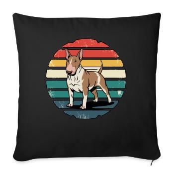 Retro Bull Terrier Vintage Dog Lover Gifts - Sofa pillowcase 17,3'' x 17,3'' (45 x 45 cm) - black - Front