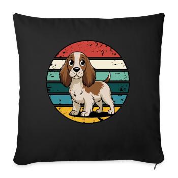 Retro Cocker Spaniel Vintage Dog Lover Gifts - Sofakissenbezug 45 x 45 cm - Schwarz - Vorne
