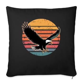 Retro Vintage Eagle Sunset Nature Lover Eagle Bird - Sofakissenbezug 45 x 45 cm - Schwarz - Vorne