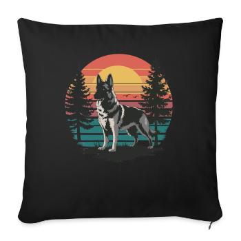 Retro German Shepherd Vintage Dog Lover Gifts Men - Sofakissenbezug 45 x 45 cm - Schwarz - Vorne