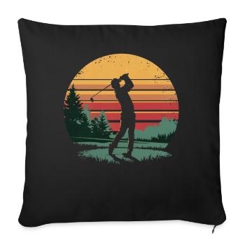 Rétro golfeur Golf swing cadeaux pour les golfeurs joueurs - Housse de coussin décorative 45 x 45 cm - noir - Devant