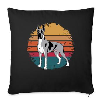 Retro Vintage Greyhound Dog Lover Gifts for Men - Sofakissenbezug 45 x 45 cm - Schwarz - Vorne