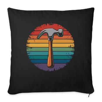 Retro Vintage Hammer Tool Lover Gifts Carpenter - Sofa pillowcase 17,3'' x 17,3'' (45 x 45 cm) - black - Front