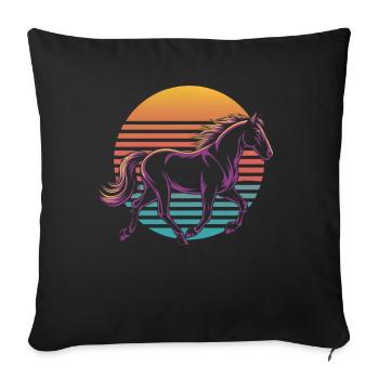 Retro Vintage Horse Animal Lover Horse Gifts - Sofa pillowcase 17,3'' x 17,3'' (45 x 45 cm) - black - Front