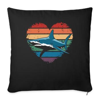 Retro Vintage Hammerhead Shark Ocean Divers Gifts - Sofa pillowcase 17,3'' x 17,3'' (45 x 45 cm) - black - Front