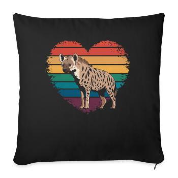 Retro Vintage Hyena Lover Wildlife Nature Gifts - Sofa pillowcase 17,3'' x 17,3'' (45 x 45 cm) - black - Front