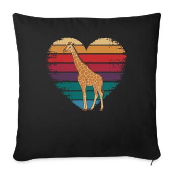 Retro Vintage Giraffe Animal Wildlife Nature Gifts - Sofa pillowcase 17,3'' x 17,3'' (45 x 45 cm) - black - Front