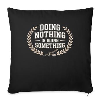 Slow Living Chill Vibes Live Slow - Sofa pillowcase 17,3'' x 17,3'' (45 x 45 cm) - black - Front