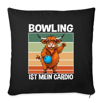 Bowling Outfit Lustiger Spruch Bowlingsport Design - Sofakissenbezug 45 x 45 cm - Schwarz - Vorne