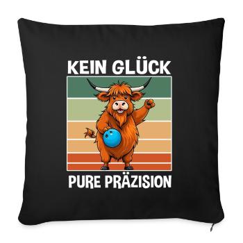 Bowling Outfit Lustiger Spruch Bowlingsport Design - Sofakissenbezug 45 x 45 cm - Schwarz - Vorne