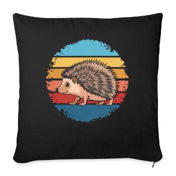 Retro Vintage Hedgehog Animal Lover Nature Gifts - Sofa pillowcase 17,3'' x 17,3'' (45 x 45 cm) - black - Front