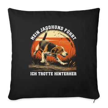Cadeau de chasseur Permis de chasse passé drôle - Housse de coussin décorative 45 x 45 cm - noir - Devant
