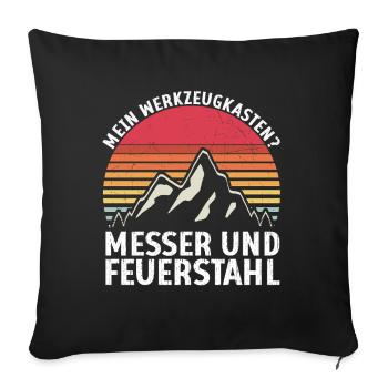 Bushcrafting Ausrüstung Outdoor Survival - Sofakissenbezug 45 x 45 cm - Schwarz - Vorne