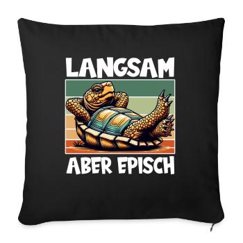 Turtle Lover Funny Saying - Sofa pillowcase 17,3'' x 17,3'' (45 x 45 cm) - black - Front