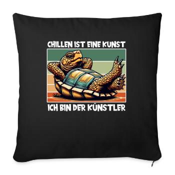 Turtle Lover Funny Saying - Sofa pillowcase 17,3'' x 17,3'' (45 x 45 cm) - black - Front