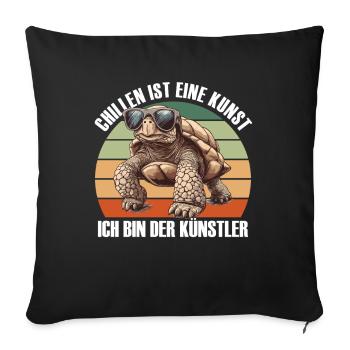Turtle Lover Funny Saying - Sofa pillowcase 17,3'' x 17,3'' (45 x 45 cm) - black - Front