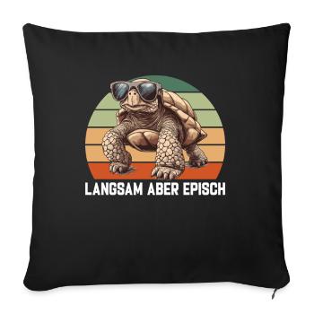 Turtle Lover Funny Saying - Sofa pillowcase 17,3'' x 17,3'' (45 x 45 cm) - black - Front
