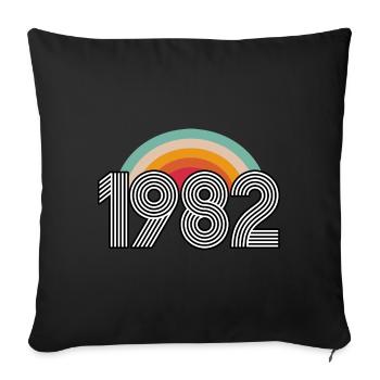 1982 Retro Jahrgang 82 Geburtstag 80er - Sofakissenbezug 45 x 45 cm - Schwarz - Vorne