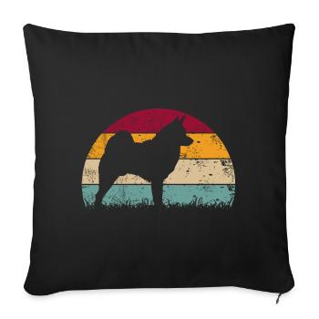 Elkhound norvégien Elkhound norvégien Millésime - Housse de coussin décorative 45 x 45 cm - noir - Devant