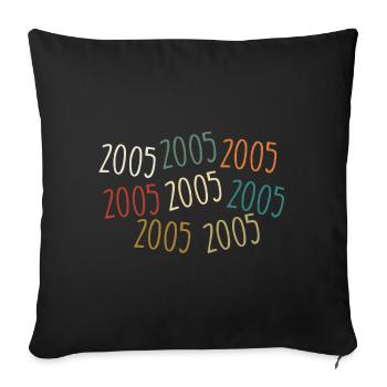Né en 2005 - légendaire depuis 2005 - Housse de coussin décorative 45 x 45 cm - noir - Devant