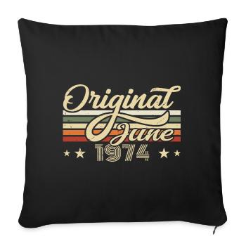 Juin 1974 | Anniversaire 1974 Millésime Juin 1974 - Housse de coussin décorative 45 x 45 cm - noir - Devant