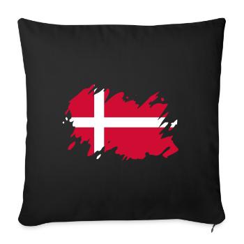 Denmark Flag Brush Danish Flag Holiday Trip - Sofa pillowcase 17,3'' x 17,3'' (45 x 45 cm) - black - Front