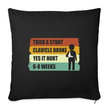 Clavicle Broke Broken Clavicle - Sofa pillowcase 17,3'' x 17,3'' (45 x 45 cm) - black - Front