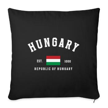 Hungary Est 1000 Vintage - Sofa pillowcase 17,3'' x 17,3'' (45 x 45 cm) - black - Front